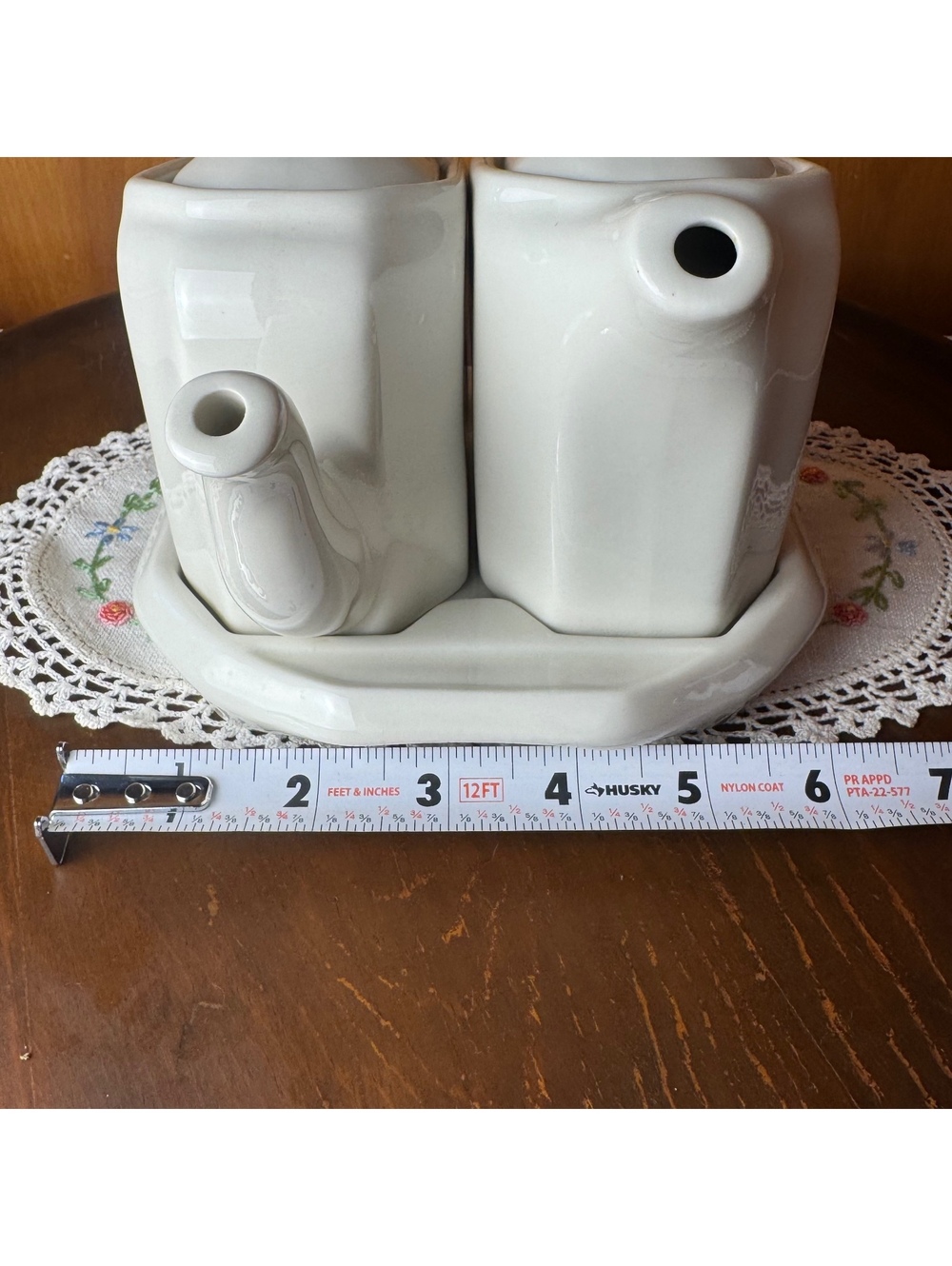 Vintage Hall China Tea For Two Set White Teapot Hot Water Pot Tray 185 186 188 - Picture 11 of 12